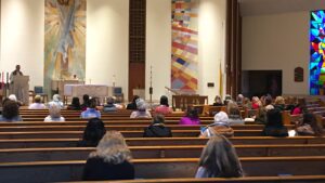 View of people sitting inside the church